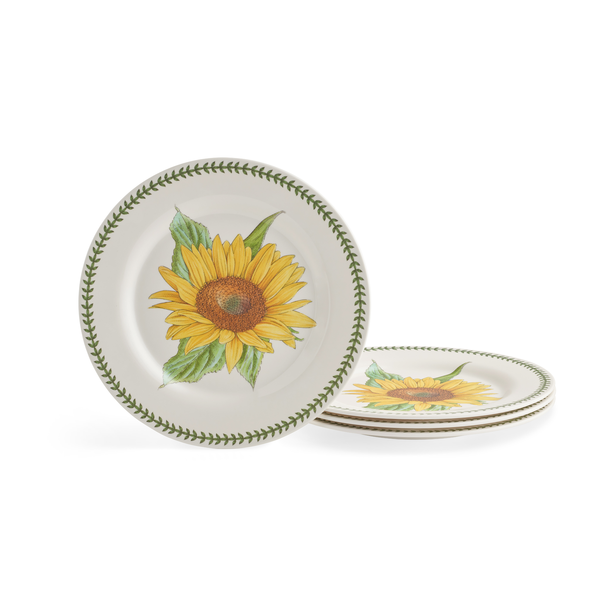 Botanic Garden Melamine Set of 4 Dinner Plates, Sunflower image number null